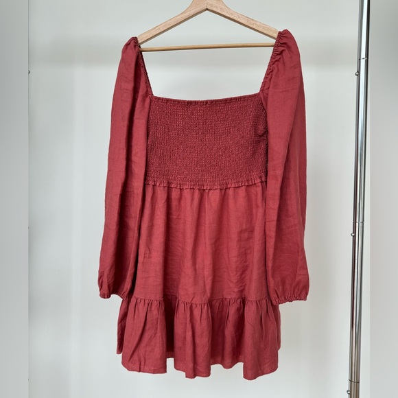 Aritzia Organic Linen Tempest Dress Size M - Picture 2 of 7